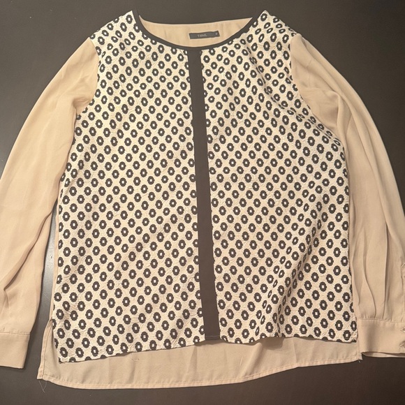 THML Tops - THML Cream and Black Patterned Blouse
